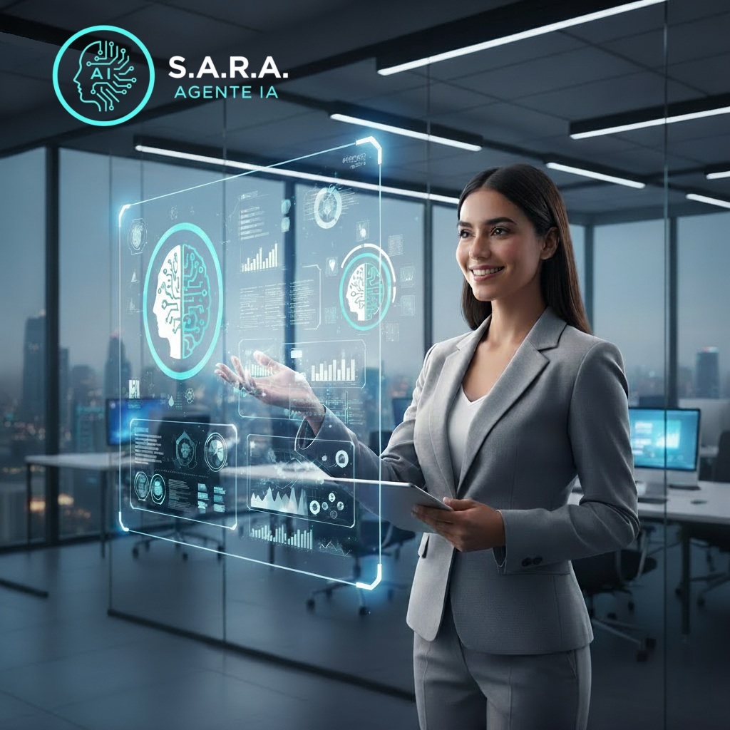 Agente S.A.R.A. en un ambiente de oficina moderno